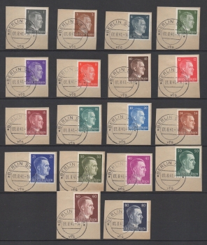 Michel Nr. 781 - 798, (ohne A 795) auf Briefstück mit Ersttagsstempel.